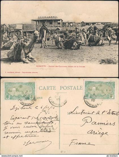 Postcard Dschibuti Djibouti Kamelmarkt 1910