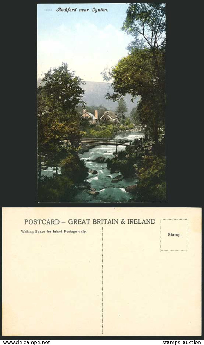 Somerset ROCKFORD near LYNTON Bridge River Old Postcard