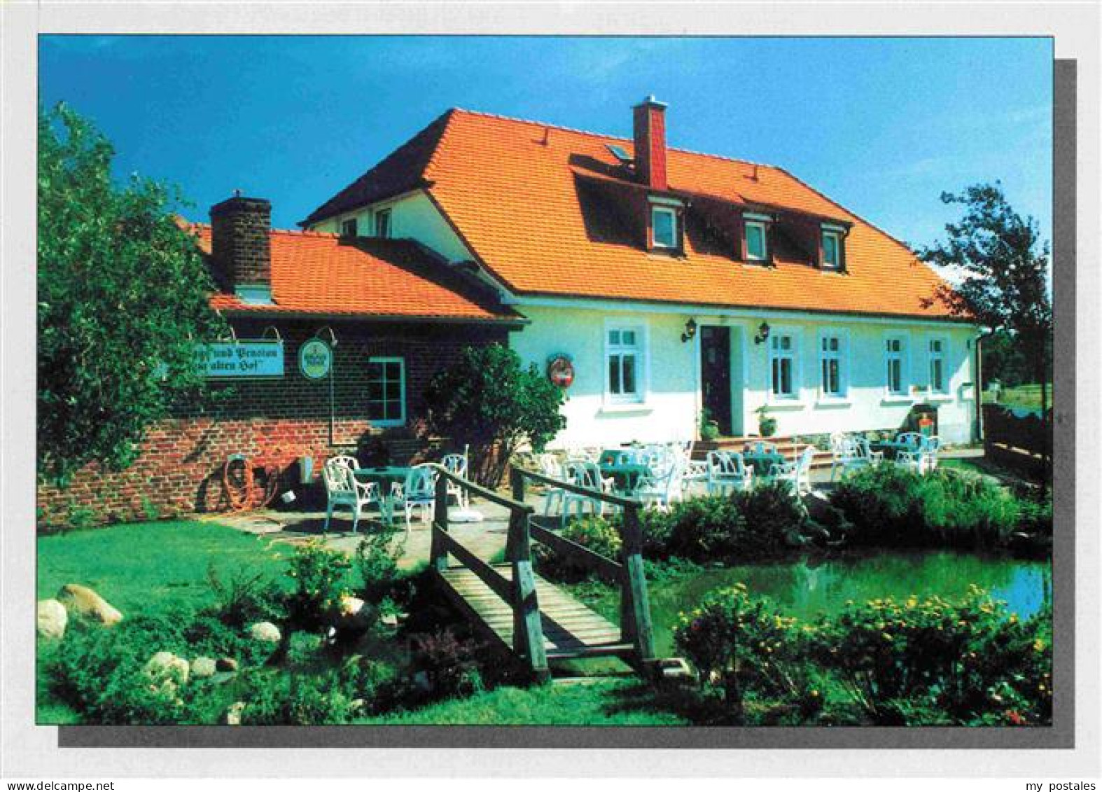 Sommerfeld Kremmen Landgasthof und Pension Zum alten Hof Terrasse Teich