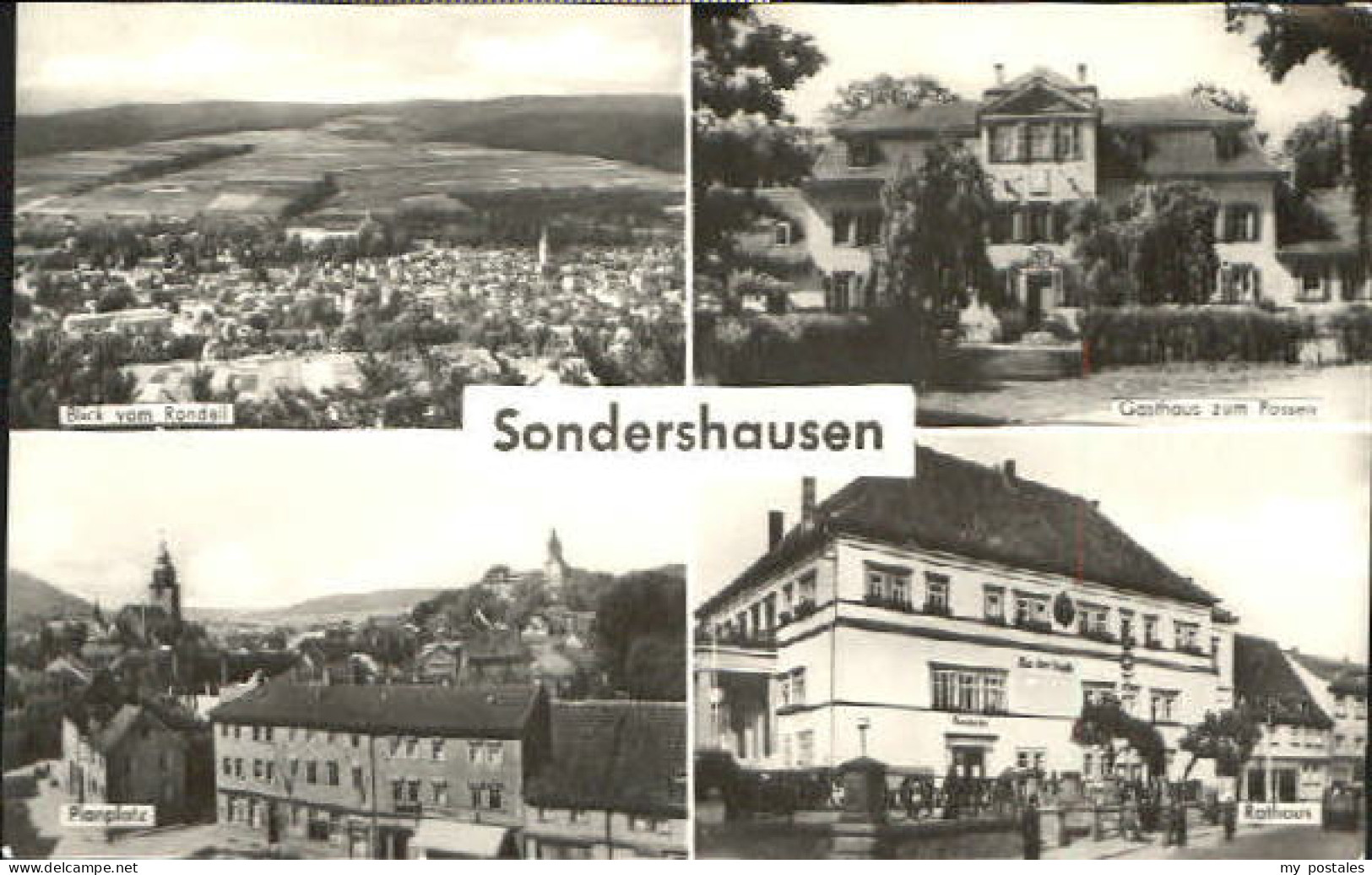 Sondershausen Thueringen Sondershausen Gasthaus Platz Rathaus x 1960