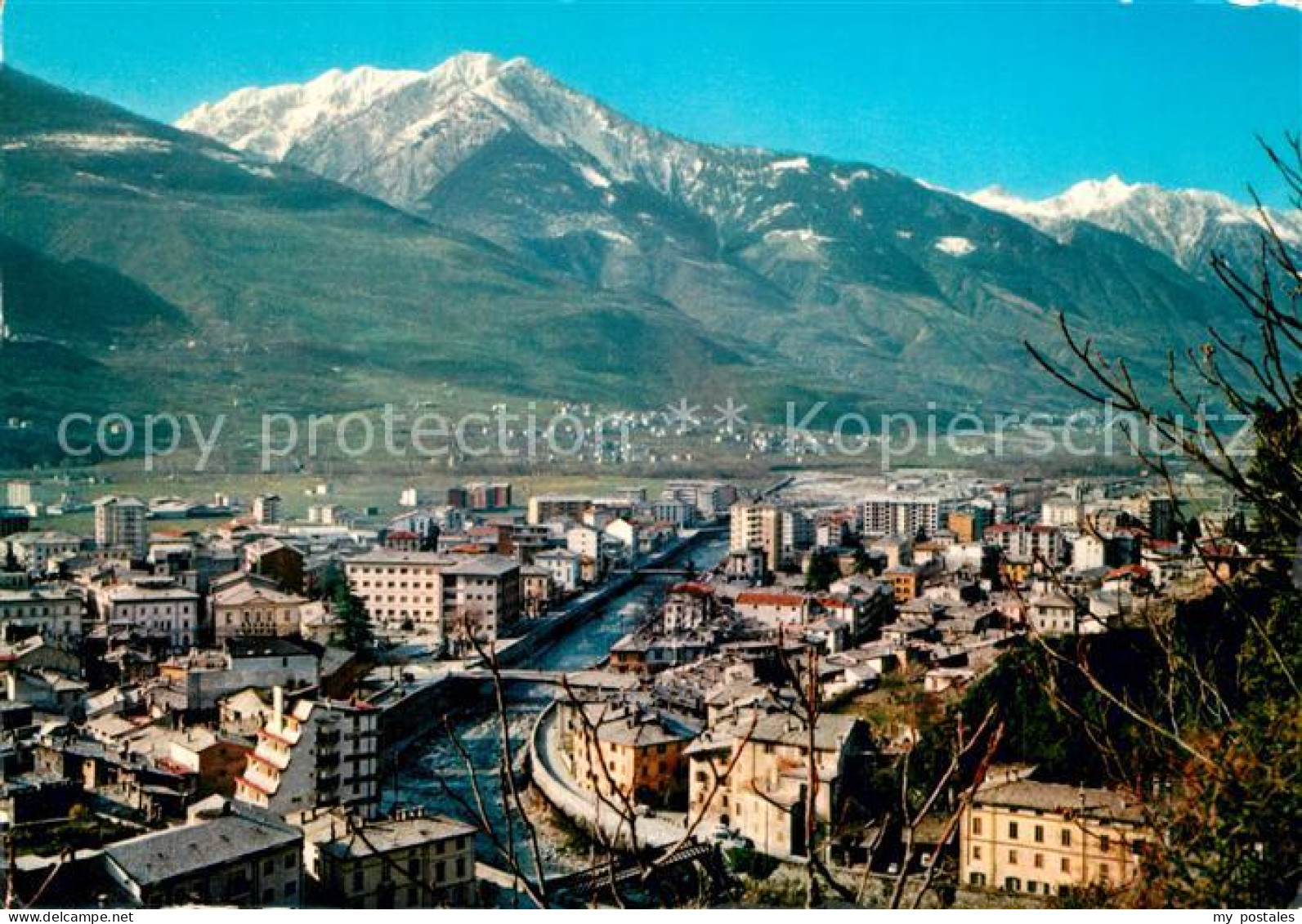 Sondrio Veduta dei Ponti sul fiume