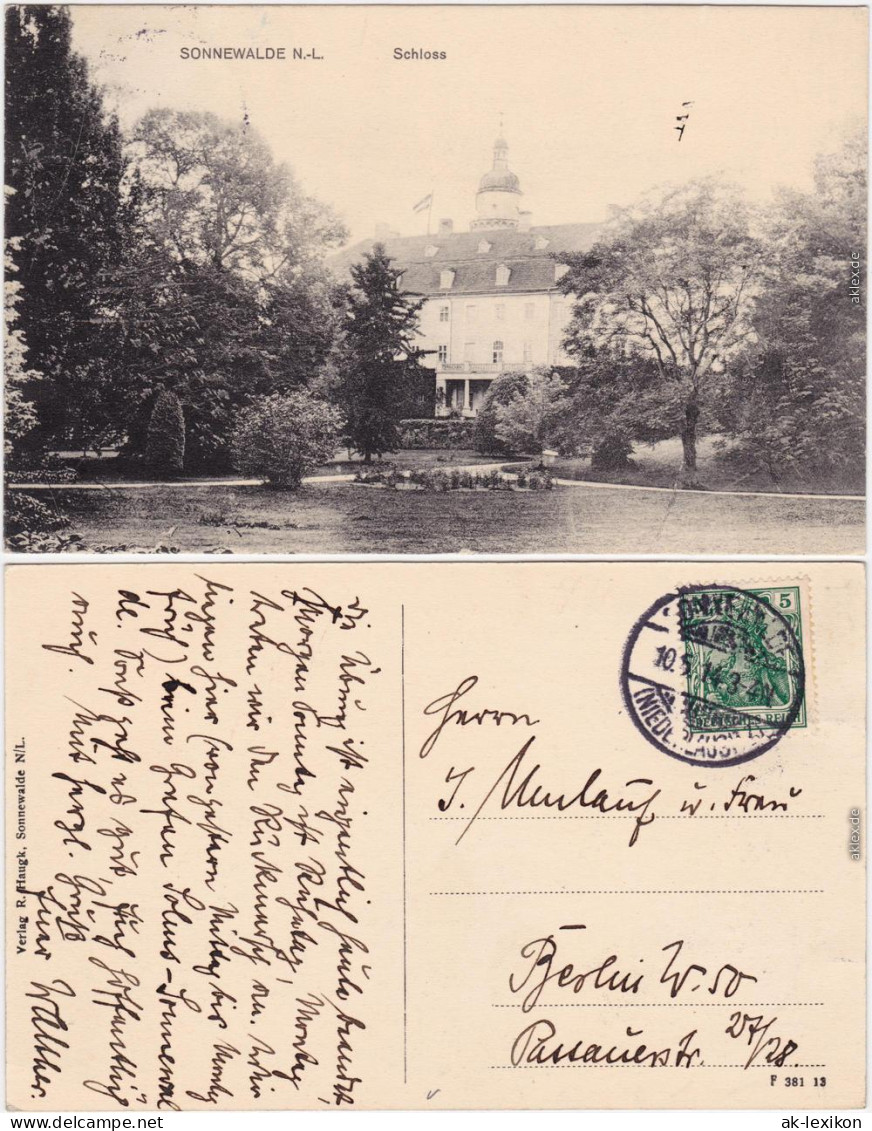 Sonnewalde Blick auf das Schloß Niederlausitz b Finsterwalde 1914