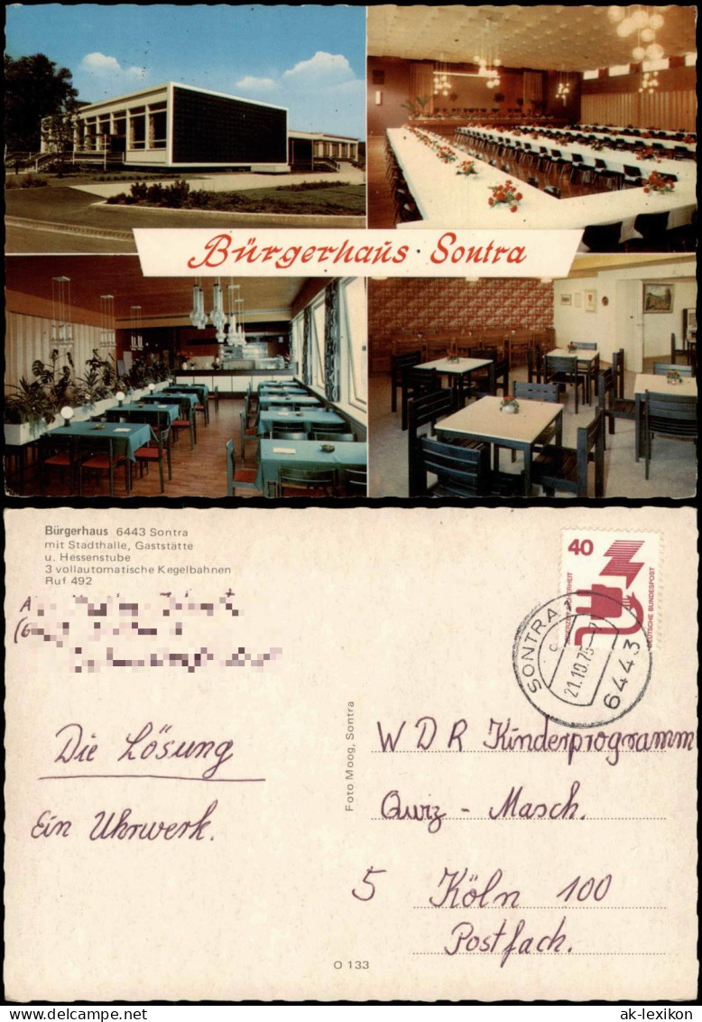 Sontra Bürgerhaus mit Stadthalle, Gaststätte u. Hessenstube 1975