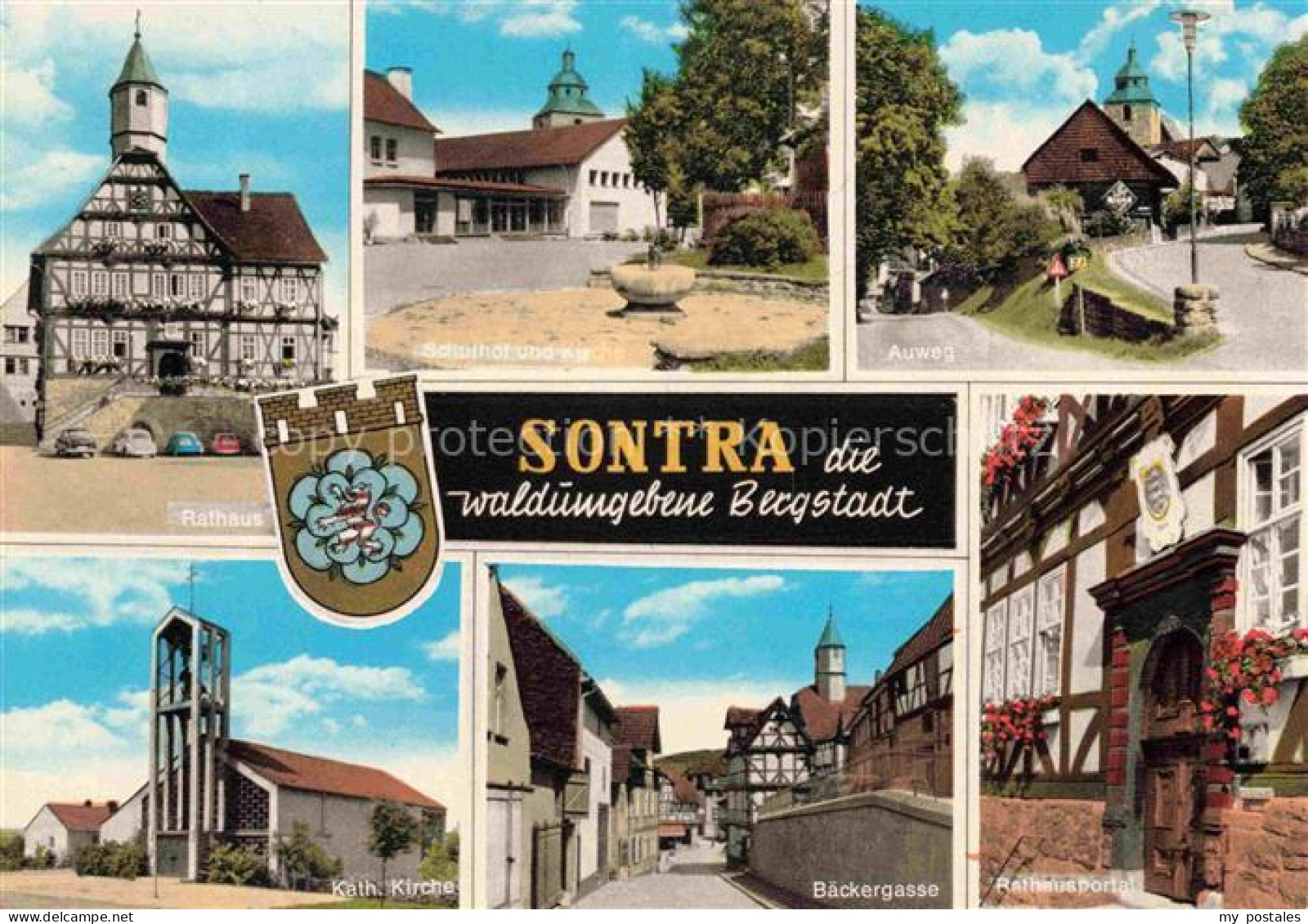 Sontra Werra-Meissner-Kreis Hessen Rathaus Schulhof Kirche Auweg Baeckergasse Ra