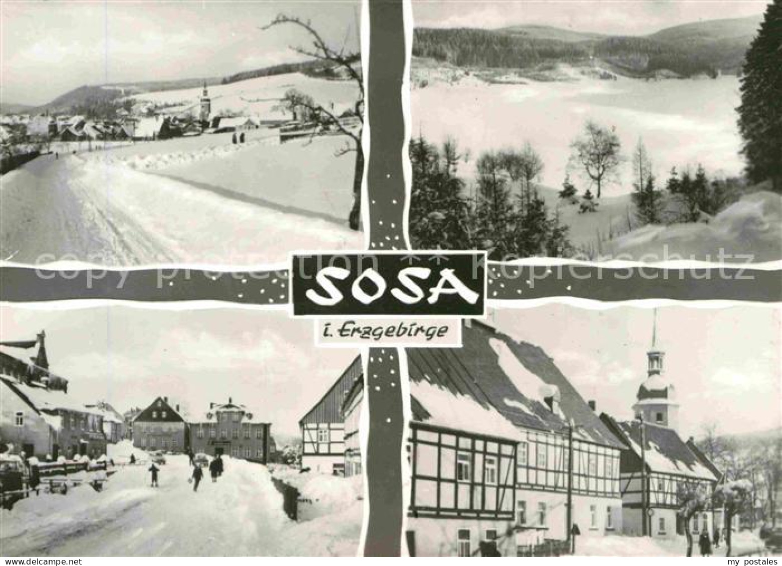 Sosa Erzgebirge Fachwerk im Winter