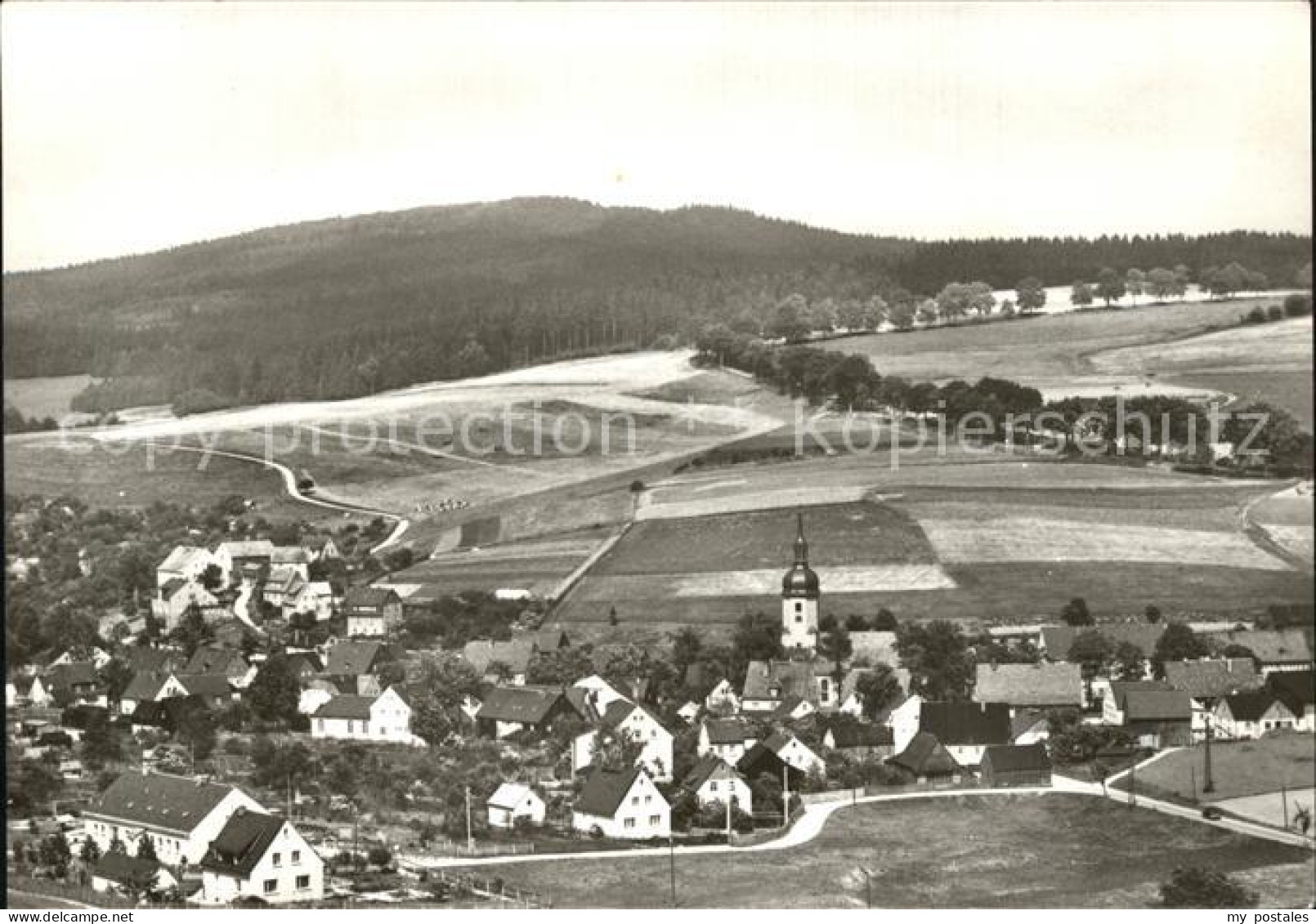 Sosa Erzgebirge Ortsansicht mit Kirche