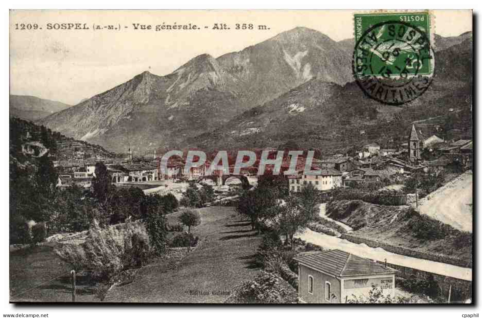 Sospel cPA Vue generale