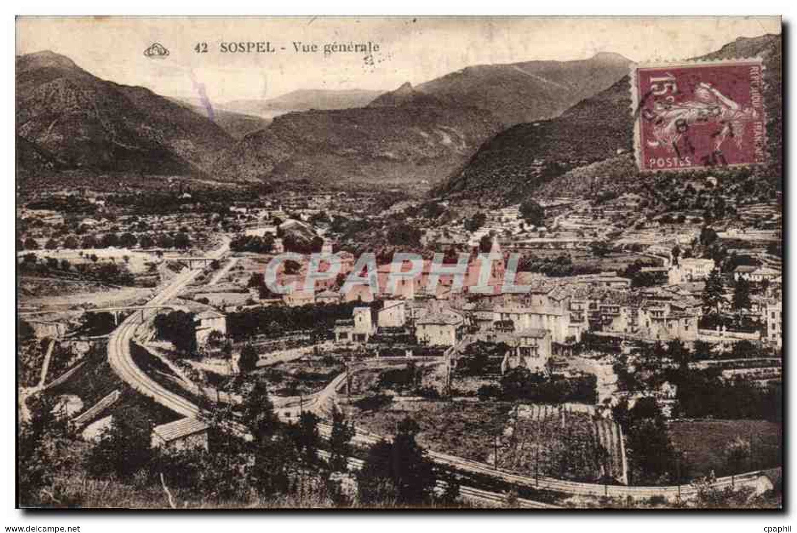 Sospel - Vue Generale - CPA