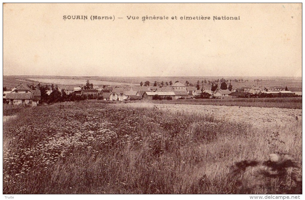 SOUAIN -PERTHES-LES-HURLUS VUE GENERALE EY CIMETIERE NATIONAL