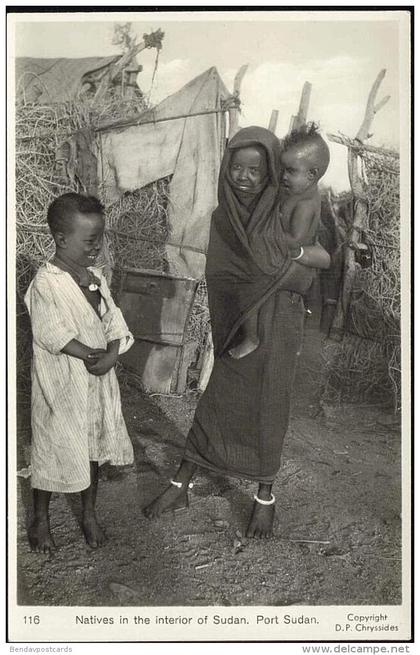 sudan, PORT SUDAN, Native Children (1950s) RPPC