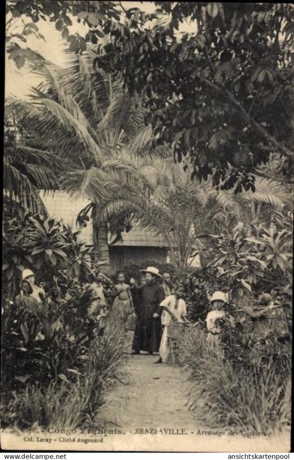 CPA Brazzaville Französisch Kongo, Arrosage des Caféiers