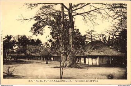 CPA Brazzaville Französisch Kongo, Dorf M'Pila