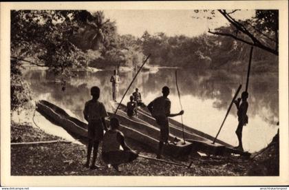 CPA Französisch Kongo, Fischer, Boote