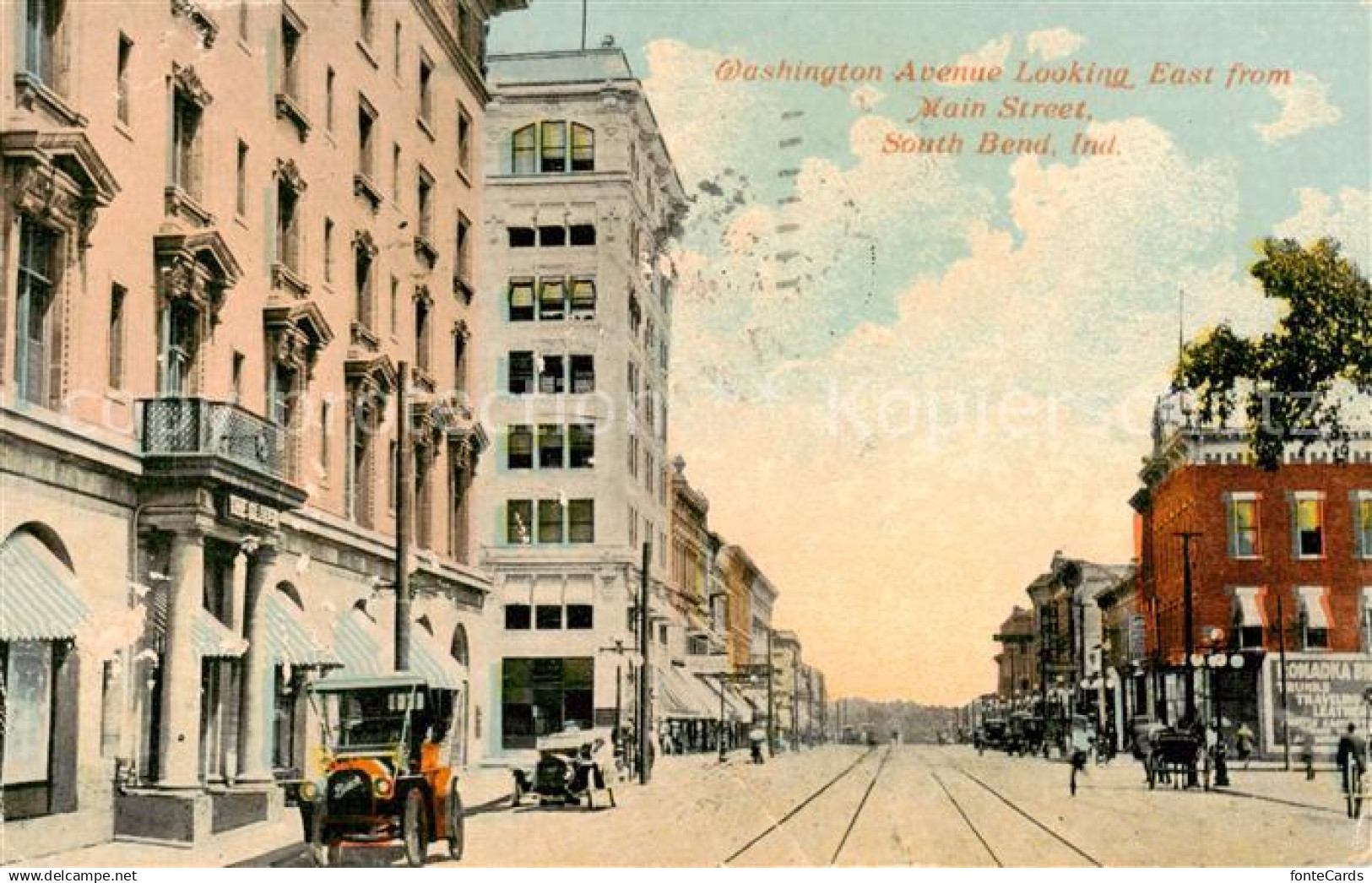 South Bend Indiana USA Washington Avenue Looking East from Main Street