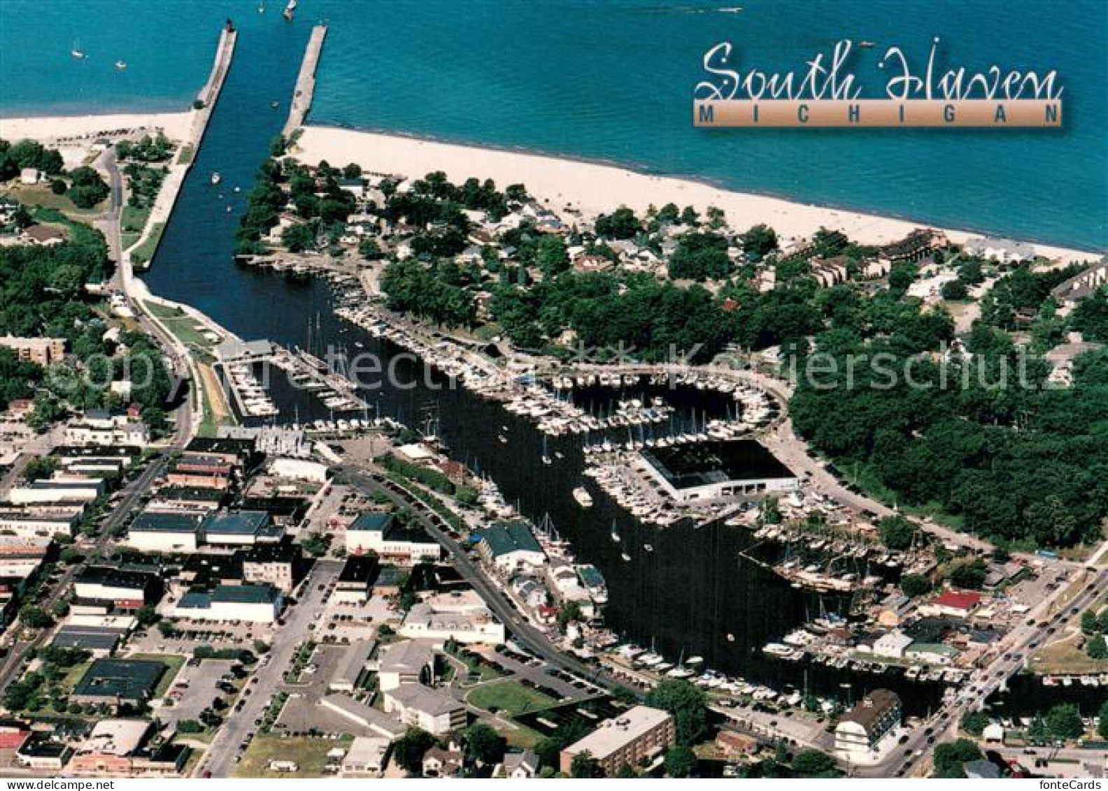 South Haven Michigan Lakeshore Community Lake Michigan aerial view