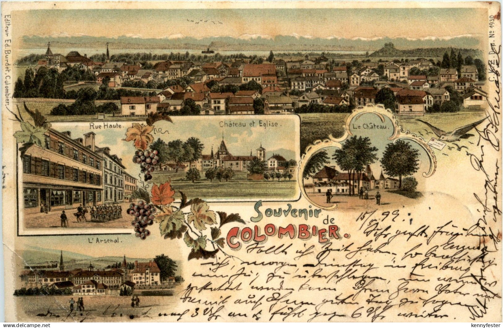 Souvenier de Colombier - Litho