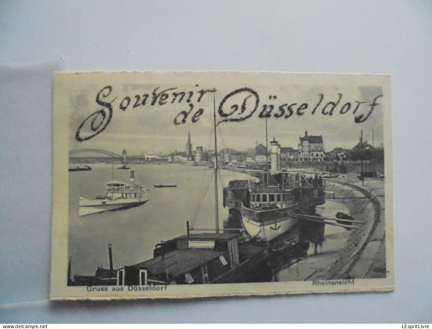 Souvenir de DÜSSELDORF Gruss aus Rheinansicht  Port Bateau Carte Postale  Postcard