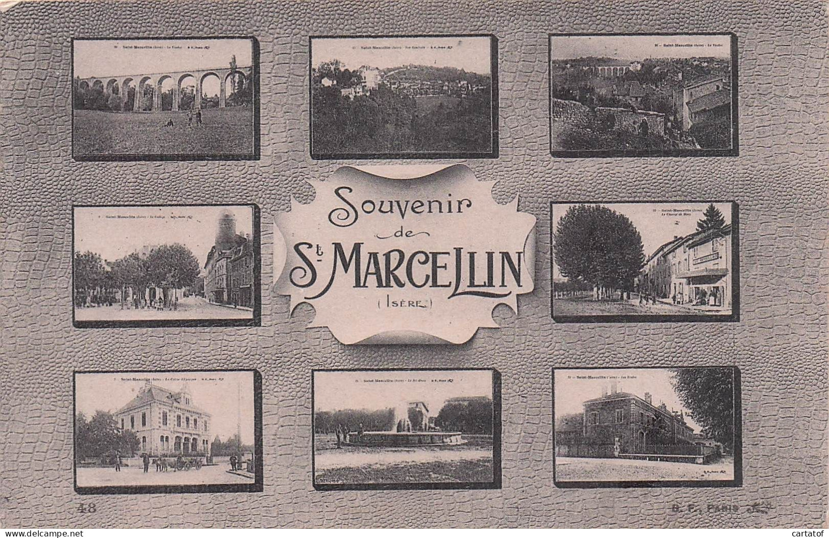 Souvenir de SAINT MARCELLIN . CPA multivues