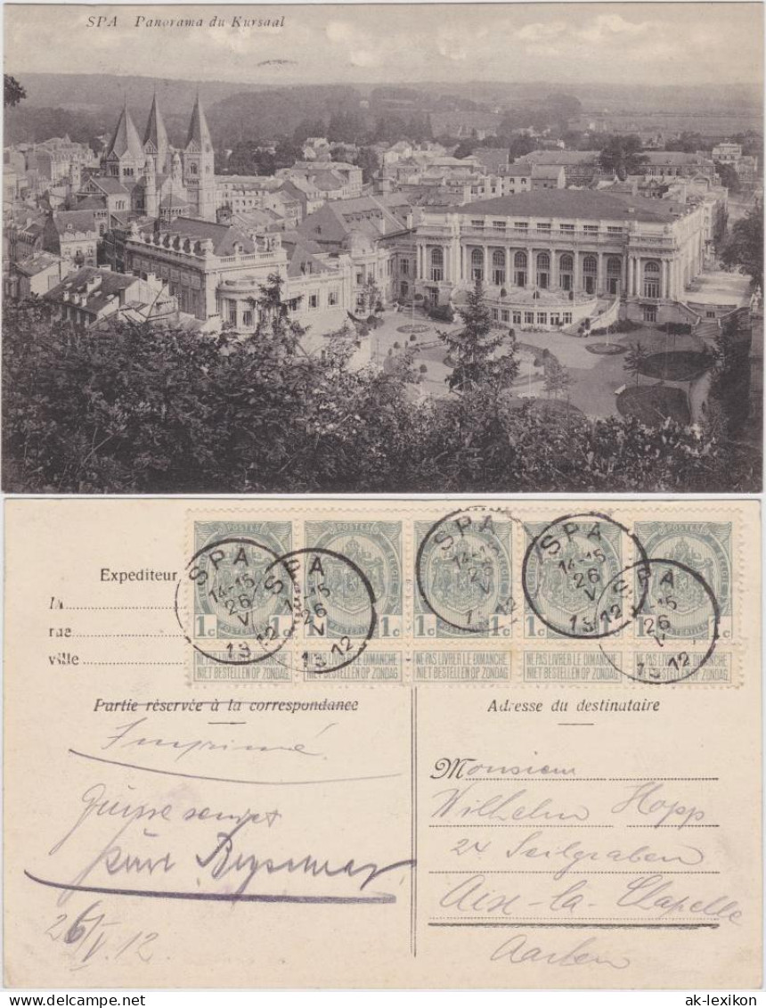 Spa (Provinz Lüttich) Spa (kêr) (Spå  Spâ) Panorama du Kursaal 1912
