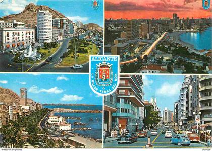 Carte Postale - Espagne - Espana - Comunidad Valenciana - Alicante - Multivues - Blasons - Automobiles - CPM - Voir Scan