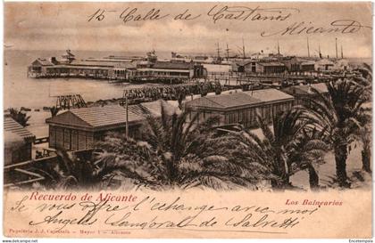 CPA Carte Postale  Espagne  Alicante Recuerdo de Alicante   Los Balnearios début 1900 VM97223