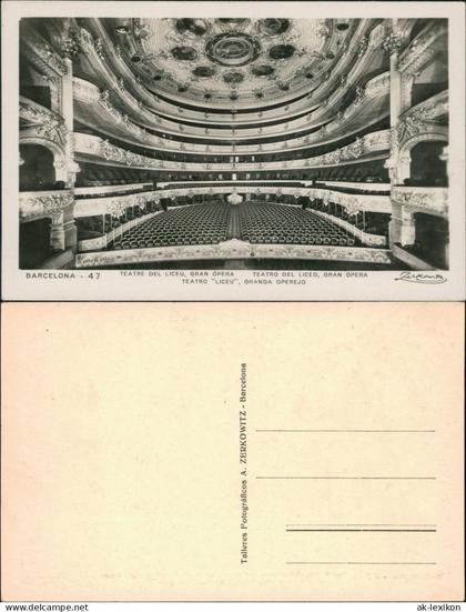 Postales Barcelona Teatro del Liceo, Gran Opera 1929