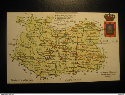 CIUDAD-REAL Ciudad Real postcard SPAIN map geography atlas Alberto Martin Editor