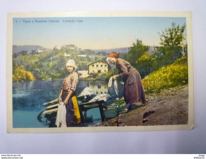 TIPOS y ESCENAS  VASCAS  -  LAVANDO ROPA