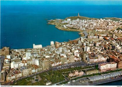 CPM La Coruna Les Jardins Mendez Nunez Vue aerienne