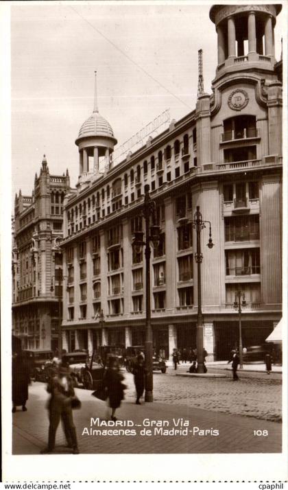 CPA Madrid Gran Via Almacenes de Madrid Paris