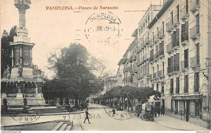 España - PAMPLONA (Navarra) Paseo de Sarasate - Ed. Estanislao Espelosin