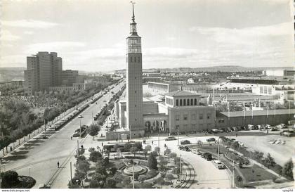 CPA Zaragoza Feria de Muestras y Paseo Isabel la Catolica Prohibida la reproduccion Ediciones Sicilia Zaragoza