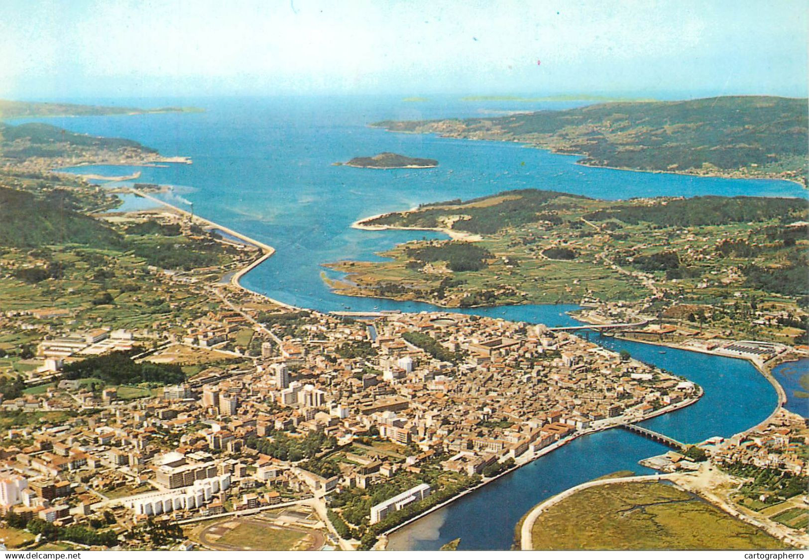 Spain Pontevedra aerial view
