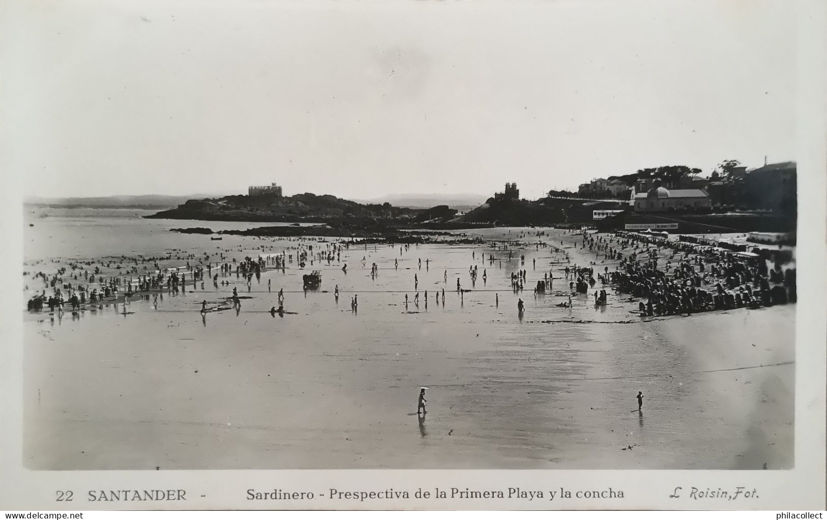 Spain - Santander // Sardinero - Prespectiva de la Primera, Playa Y la concha 19??