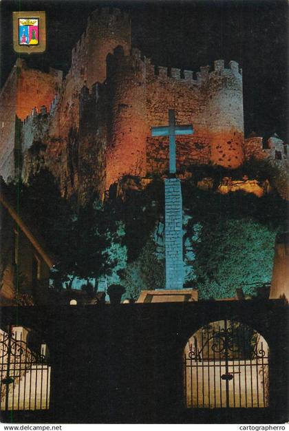 Spain Almansa (Albacete) - el castillo vista nocturna