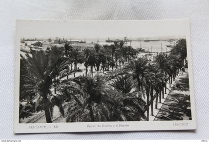 Cpsm, Alicante, paseo de Gomis y puerto, Espagne