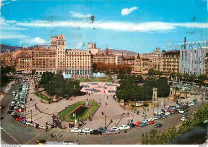 Carte Postale - Espagne - Espana - Cataluna - Barcelona - Plaza Cataluna - immeubles - architecture - Automobiles - CPM