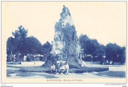 POSTAL    SANTANDER  - CANTABRIA  - ESTATUA DE PEREDA
