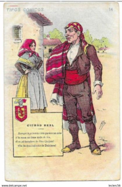 ESPAGNE CIUDAD REAL TIPOS COMICOS CPA 2 SCANS