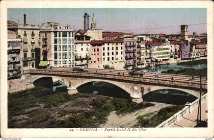 CPA Gerona Puenta Isabel II Rio Onar