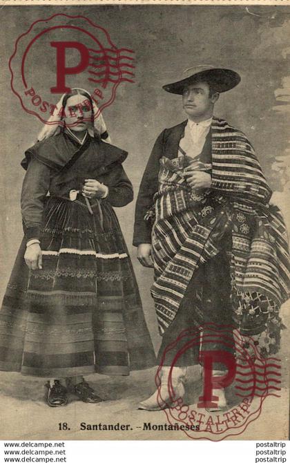 LEÓN.- MONTAÑESES LEONESES (error en el título de la postal, no son montañeses de Santander, si no de León)