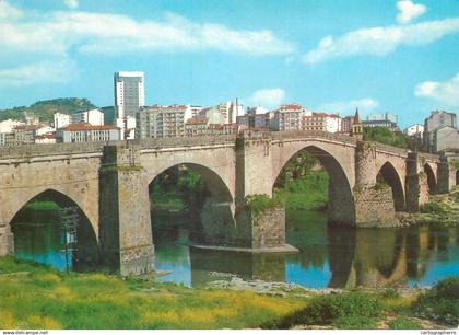 Spain Orense Roman bridge and Orense Tower