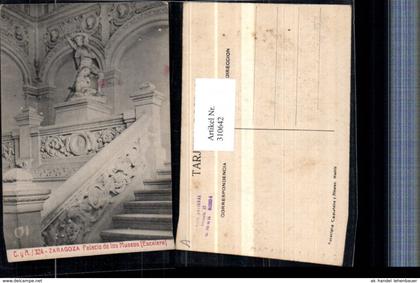 310642,Saragossa Zaragoza Palacio de los Museos Escalera Treppenhaus Statue