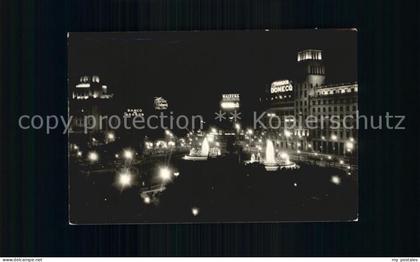 Barcelona Cataluna Plaza de Cataluna de noche