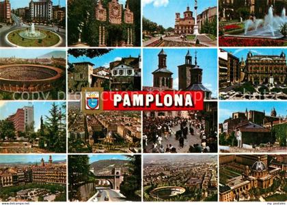 Pamplona Navarra Stierlauf Freilichttarena Fliegeraufnahme