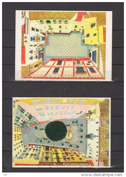 Espagne - Sevilla - CPM - illustrateur Maec -  Serie de 6 cartes  " Plazas "