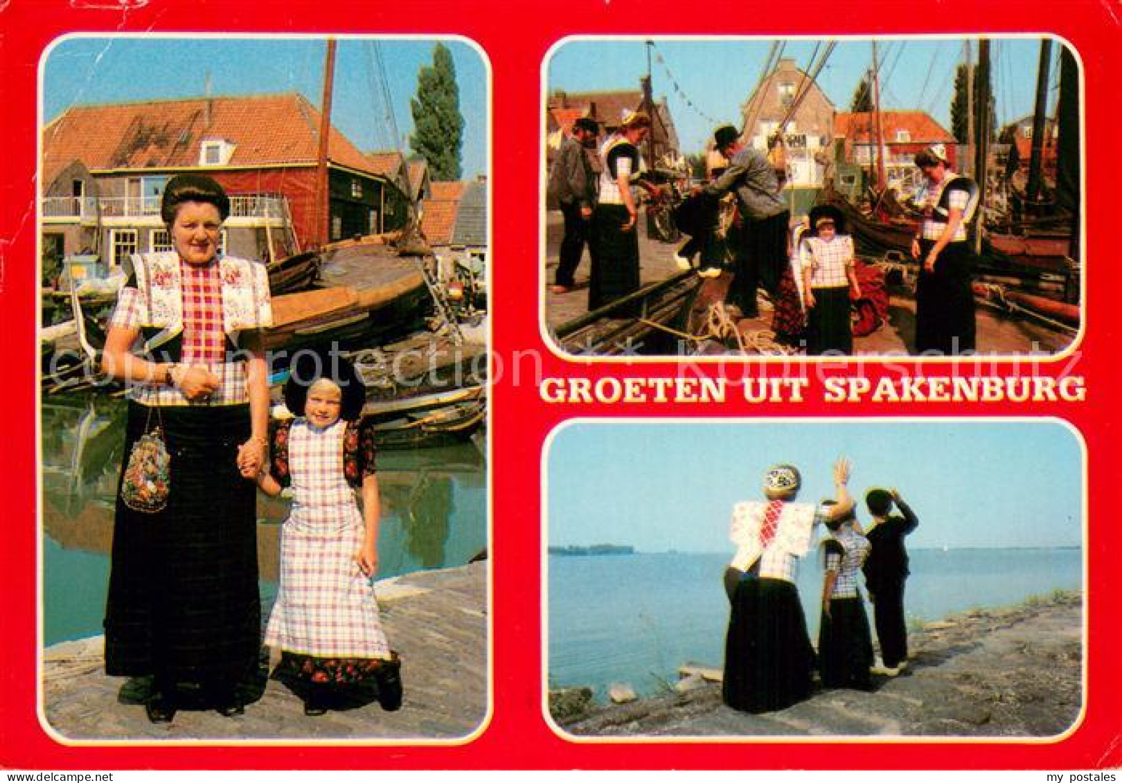 Spakenburg NL Trachtenfamilie Fischerhafen Strand