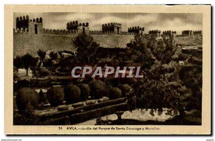 CPA Avila Jardin del Parque de Santo Domingo y Murallas