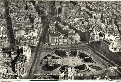 CPA Barcelona Plazas Cataluna Y Desde El Aire