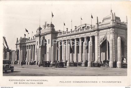 Exposicion Internacional de Barcelona 1929 - Palacio Comunicaciones y Transportes - car - old postcard - Spain - unused